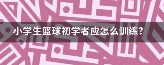 小学生篮球训练基本教学视频