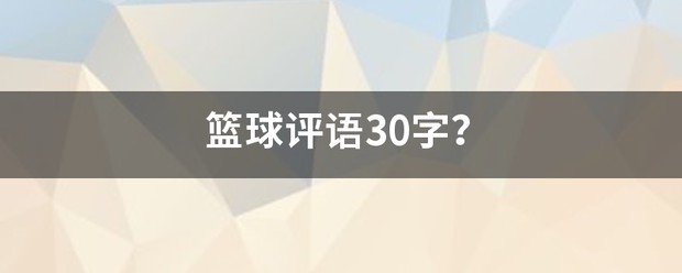 篮球训练营评语